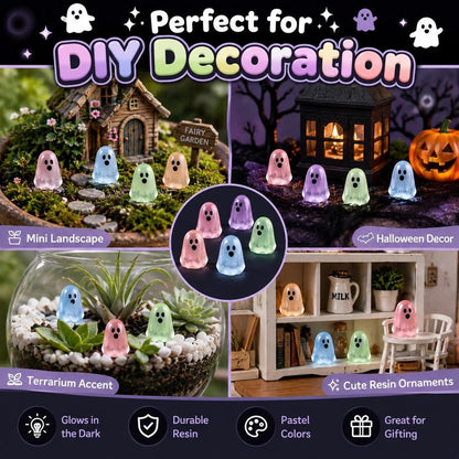 🎃Glow In Dark Cute Ghost Resin Bead Set👻