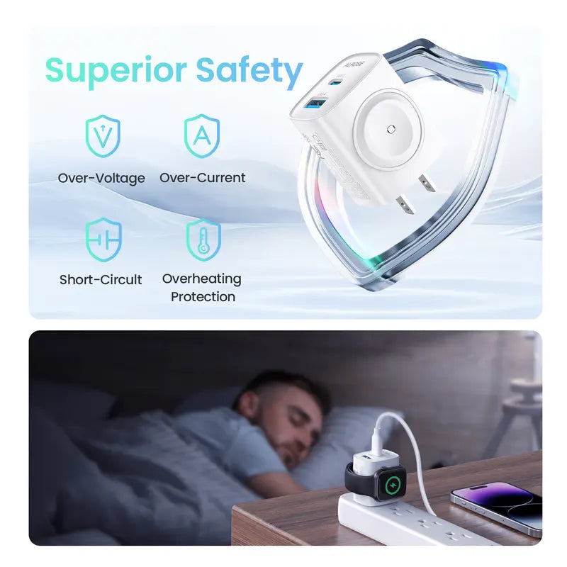 ⚡ 3-in-1 Magnetic Charger Block