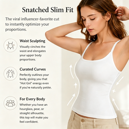 🔥Women's Summer Sexy Slim Fit Ribbed Tank Top with Built-in Bra