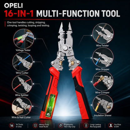 ⚡ 16-in-1 Electrical Pliers with Voltage Tester