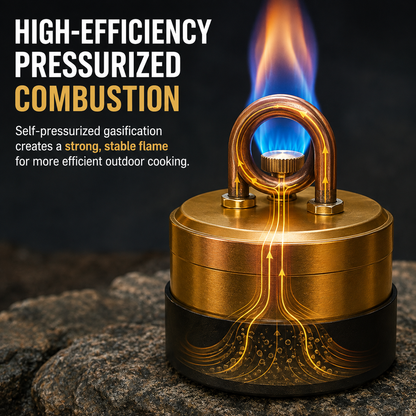 🔥 Self-Pressurized Alcohol Stove – Lightweight Aluminum & Copper Burner for Hiking, Survival & Camping 🏕️✨