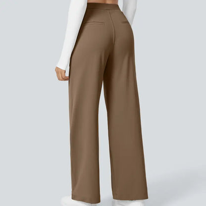 👔 High-Waisted Straight Pants – Pocket & Polished