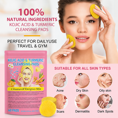 💖Visible brightening✨Turmeric & Kojic Acid Cleansing Pads-40pcs