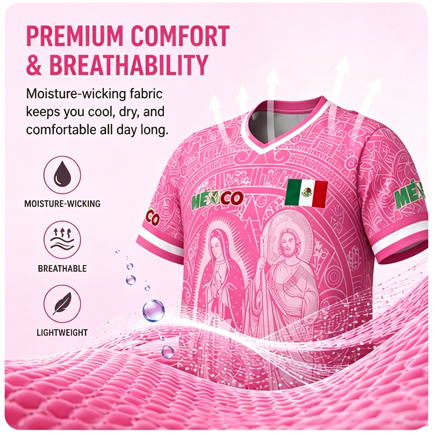 ⚡️Flash Sale｜Men's Light Pink Virgencita & San Juditas Mexico 2026 Soccer Jersey
