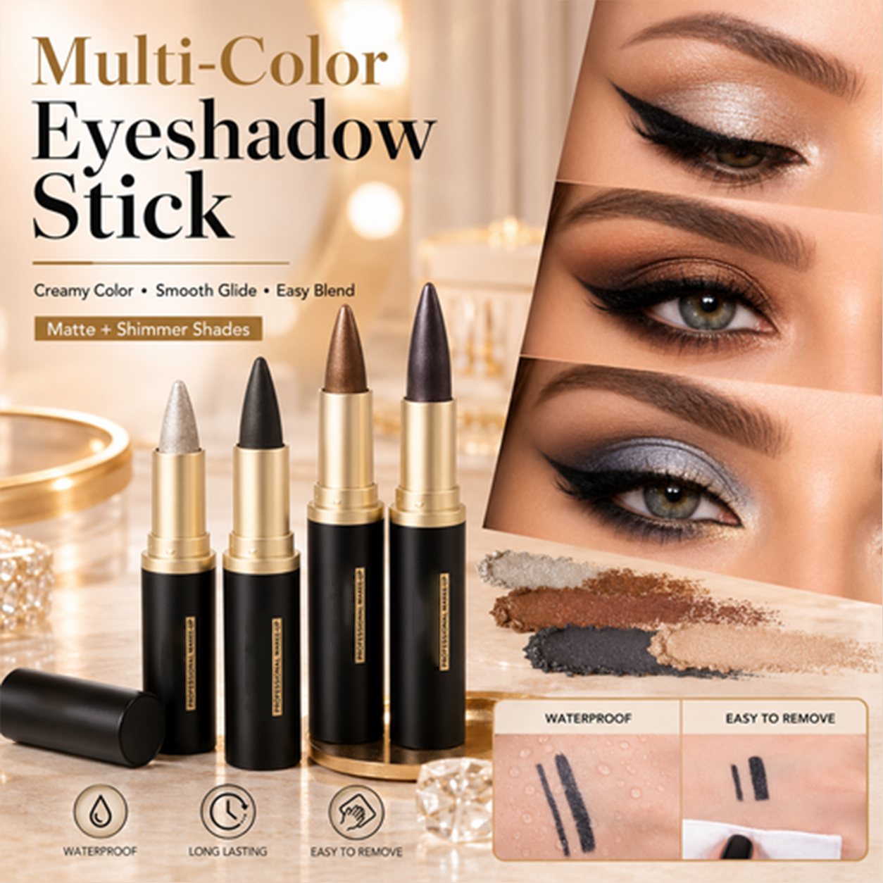 ✨ Hot Sale | 2-Pcs Waterproof Black Gel Eyeliner Set