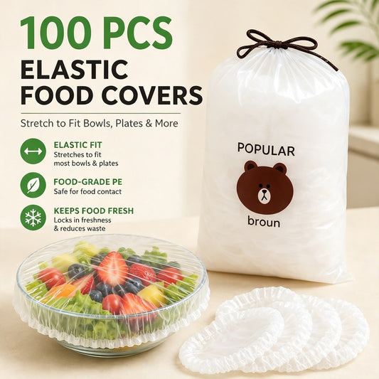 🥗100PCS Stretch Bowl Covers – Freshness Sealed, Waste Reduced