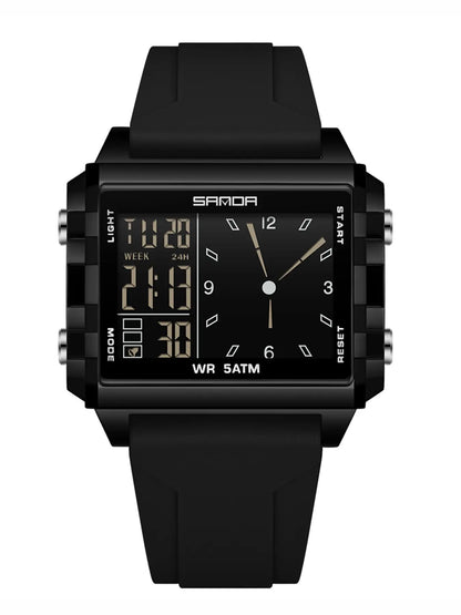 Analog-Digital Sport Watch – Waterproof, Luminous & Multi-Function