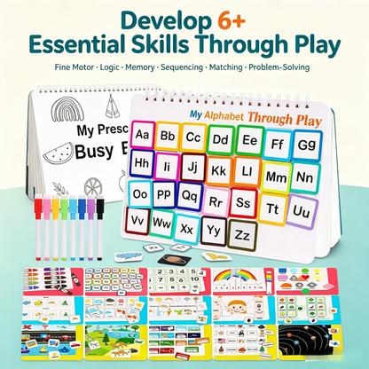 🎓 My Preschool Busy Book – Interactive Montessori Activity Book for Toddlers, Early Learning, Fine Motor Skills & Cognitive Development 📚