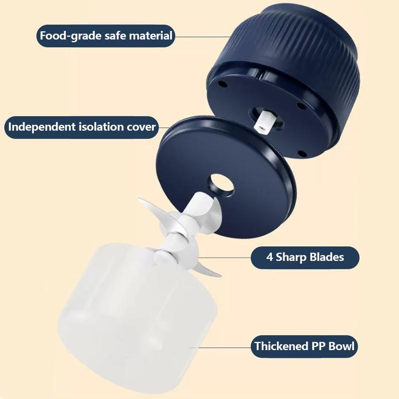 Electric Food Shredder, Mini Meat Grinder, Garlic Puree Maker