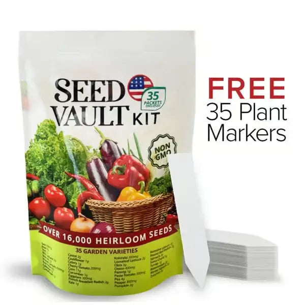 Grow Your Own Food – 35 Variety Vegetable Seed Vault, Heirloom Non-GMO Seeds for Garden & Survival 🏡🌿