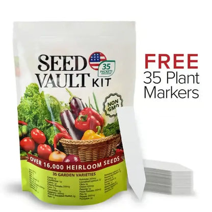 Grow Your Own Food – 35 Variety Vegetable Seed Vault, Heirloom Non-GMO Seeds for Garden & Survival 🏡🌿