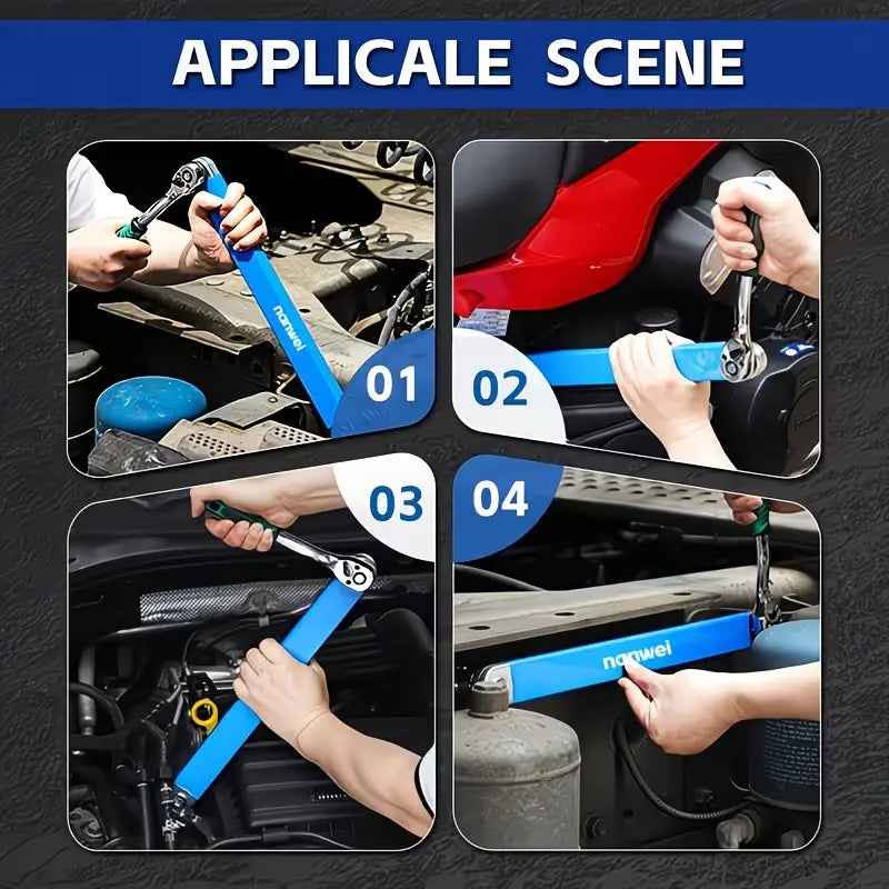 Offset Extension Wrench – Impact Ready with 1/4", 3/8" & 1/2" Adapters