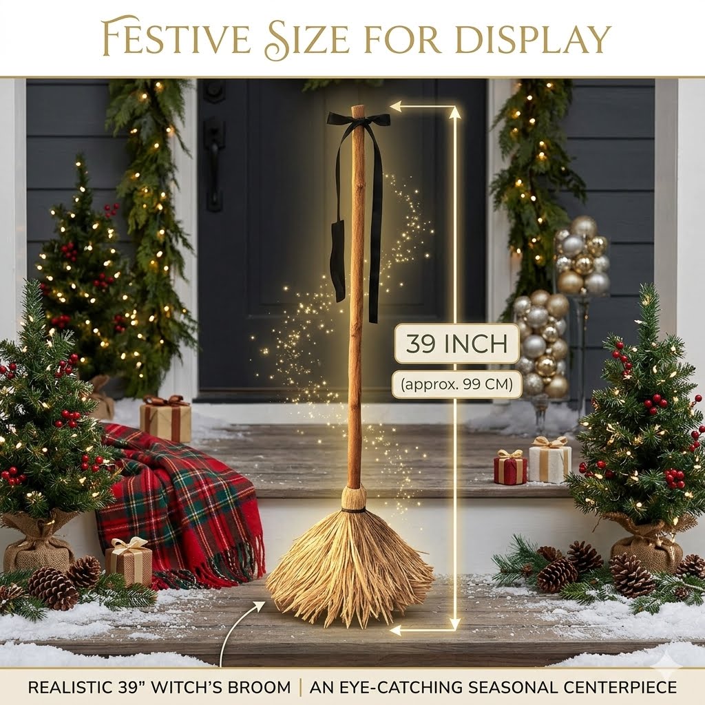Self-Moving Halloween Witch Broom: Motion-Activated Spooky Decor