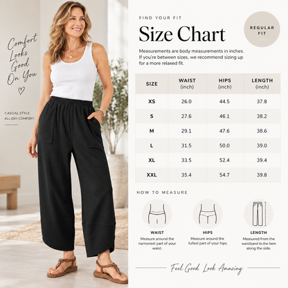 Women's Baggy Wide Leg Harem Pants – Casual Loose Palazzo with Deep Pockets & Elastic Waist