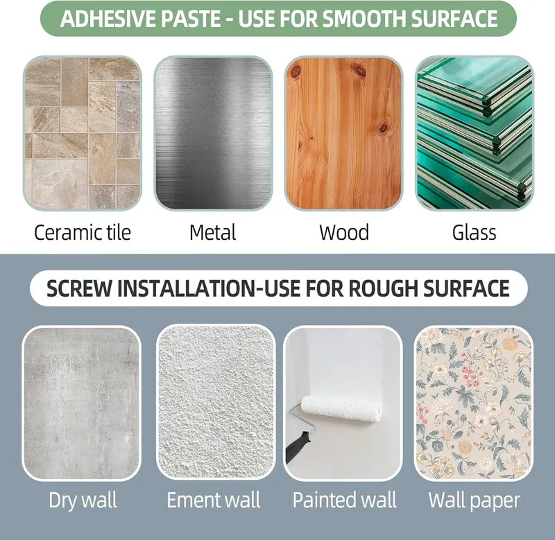 🏠🔨 Self Adhesive Rod Brackets, No Drill Needed Curtain Rod Holders