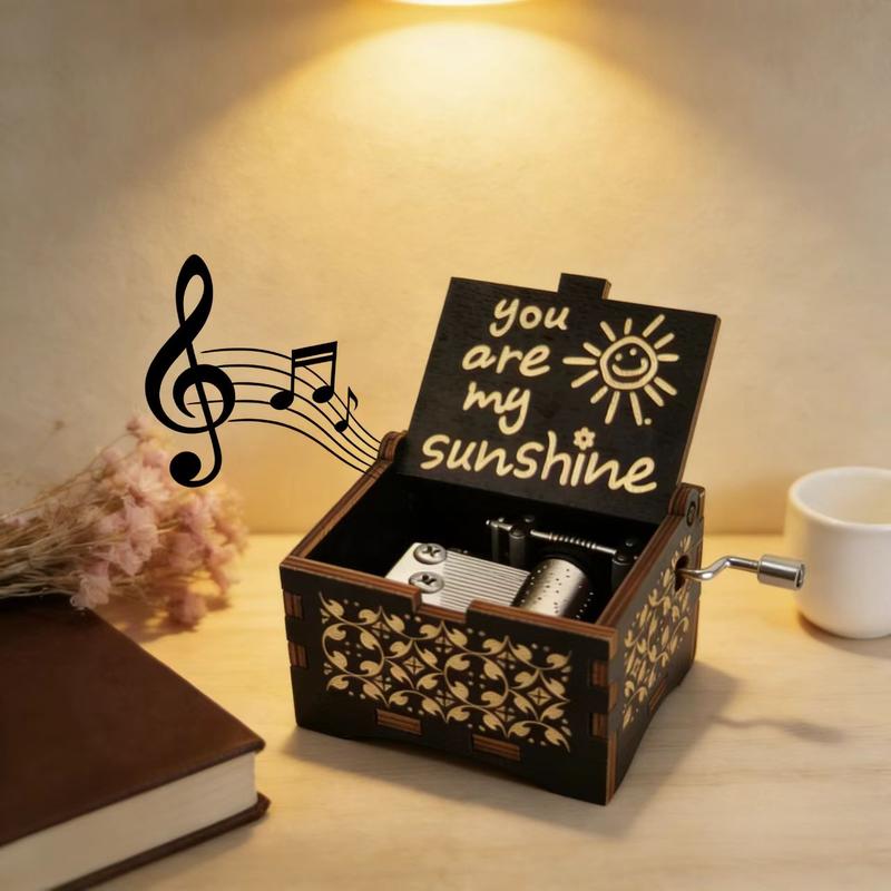 Wooden Hand Crank Music Box