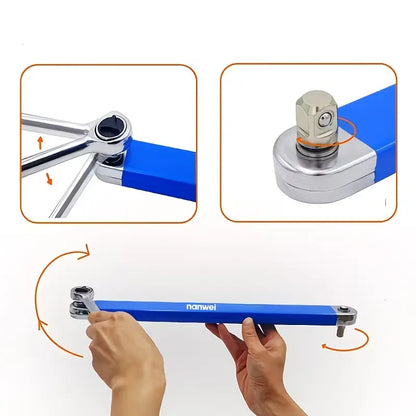 Offset Extension Wrench – Impact Ready with 1/4", 3/8" & 1/2" Adapters