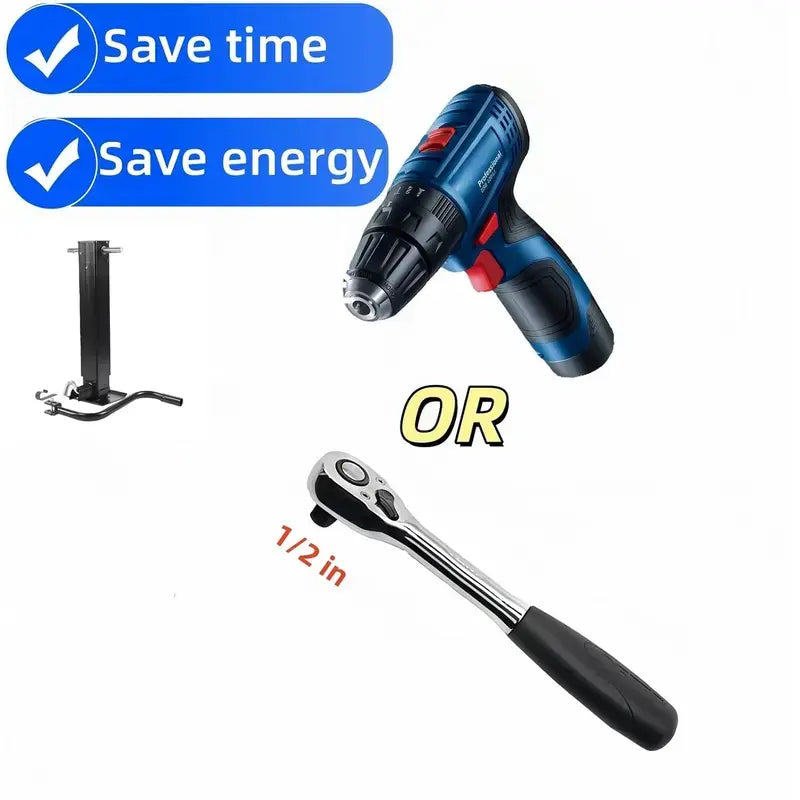 🛠️⚡ Trailer jack drill adapter, compatible with 1-inch drive shaft, Turbo