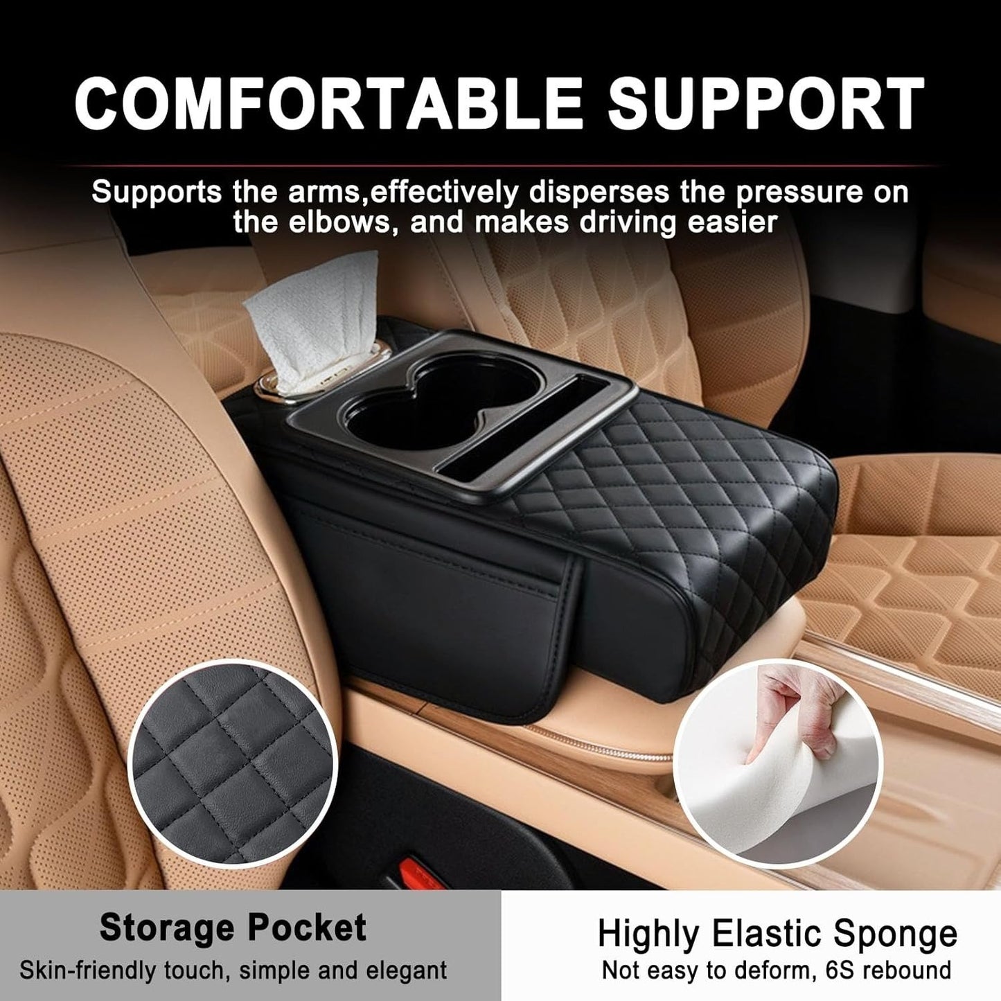 🚗✨ 4-in-1 Car Armrest Storage Organizer – Drive Smarter, Travel Better!