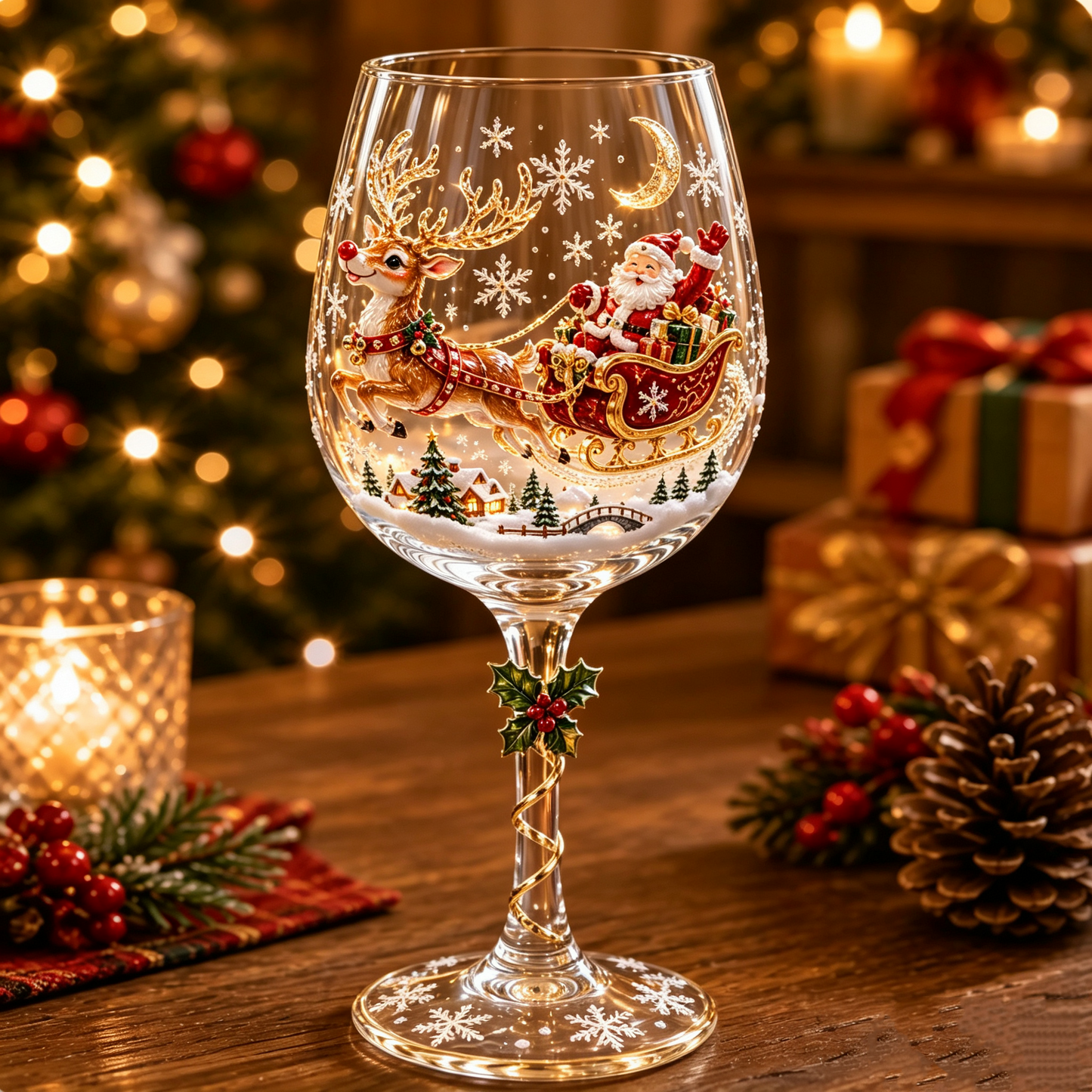 🔥🎁 Christmas 3D Wine Glass Collection Gift Box Set ✨
