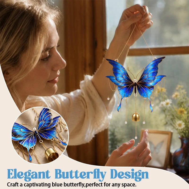 🦋DIY Filigree Cloisonne Enamel Butterfly Wind Chime Craft Kit