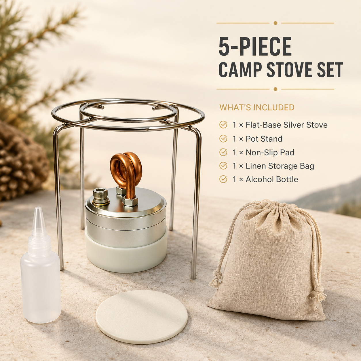 🔥 Self-Pressurized Alcohol Stove – Lightweight Aluminum & Copper Burner for Hiking, Survival & Camping 🏕️✨