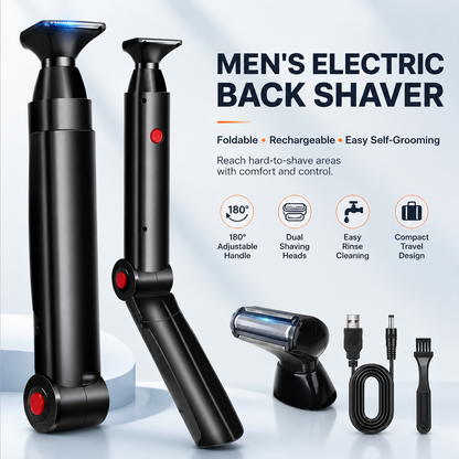 Men's Electric Back Shaver with Long Handle