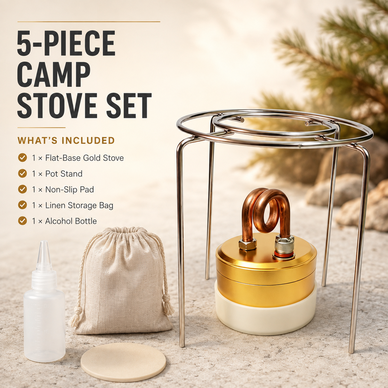 🔥 Self-Pressurized Alcohol Stove – Lightweight Aluminum & Copper Burner for Hiking, Survival & Camping 🏕️✨