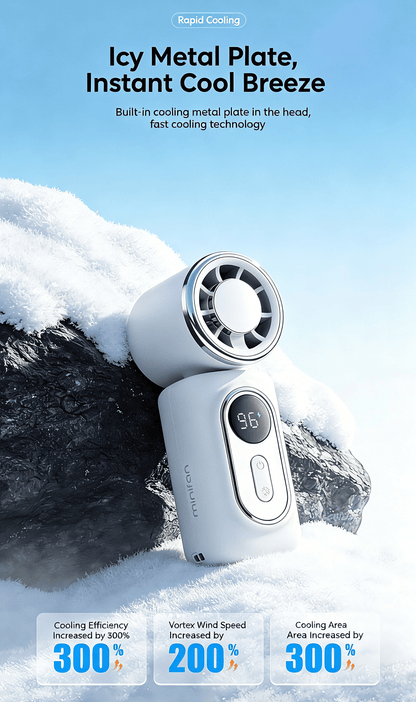 🌬️ Mini Portable Handheld Clip Fan – 3-in-1 Rechargeable 3000mAh Battery 🔋