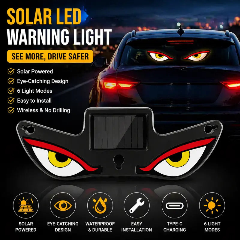 Dynamic LED Rear Window Display for Car – Vampire Devil Eye Emoji Panel