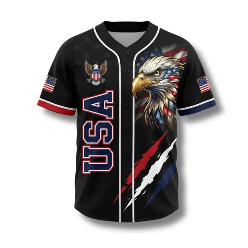 🦅USA 250th Anniversary Patriotic Baseball Jersey | Eagle Flag Shirt 1776-2026