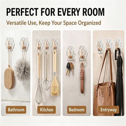 🔥Hot Sale | 10PCS Modern Hexagon Adhesive Hooks