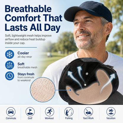 💦 Keep Sweat Off Your Favorite Hat – 10PCS Ultra-Breathable Mesh Cap Inserts, Soft, Lightweight & Easy to Apply 🧢