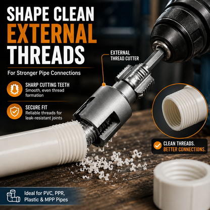 Drill Powered Pipe Thread Cutting Tool Bit for Internal External Threads
