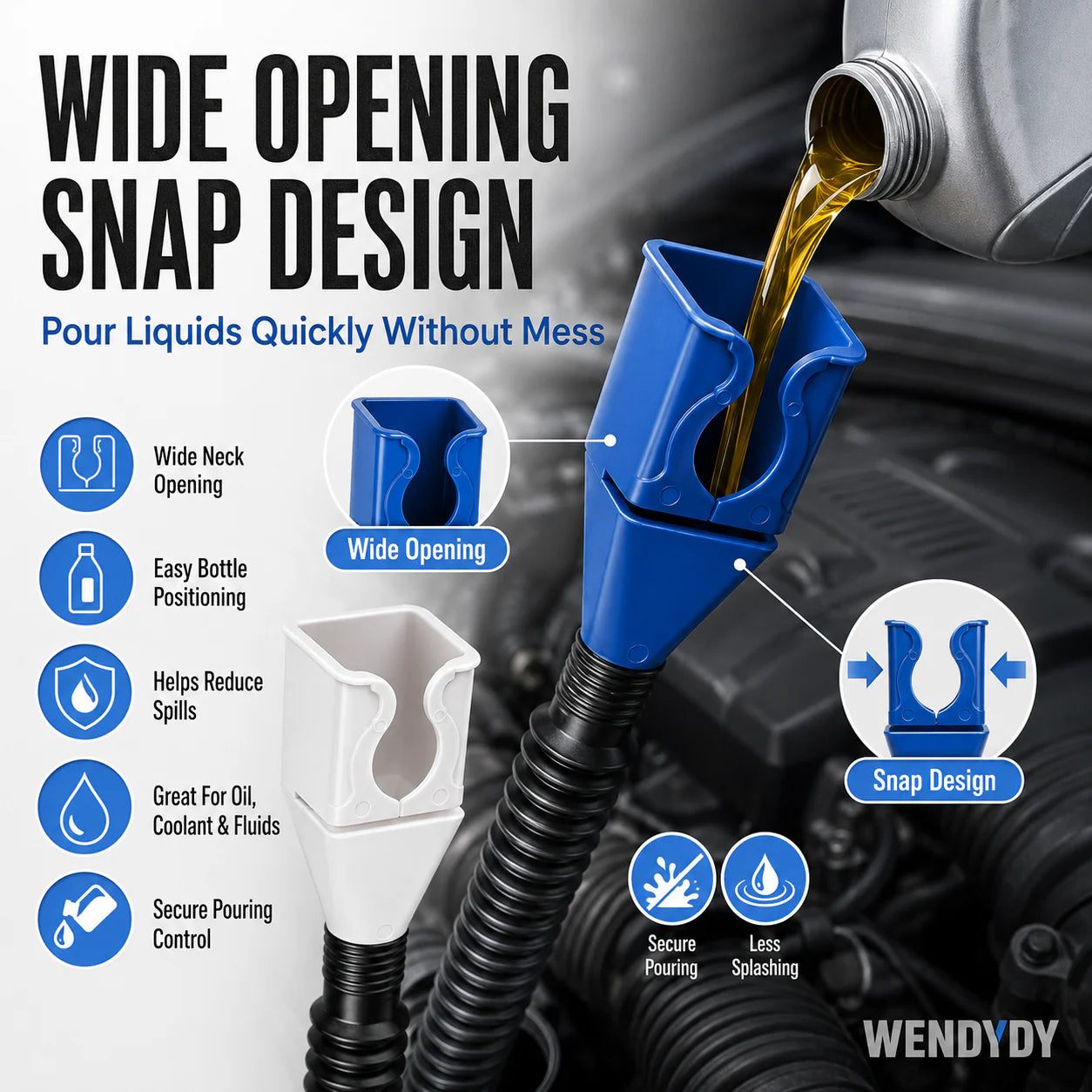 Flexible Draining Tool Snap Funnel(5 Pcs)