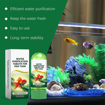 💧 Rapid Water Purification Tablets for Aquariums 🐠 | Natural Fish Tank Cleaner & Water Clarifier