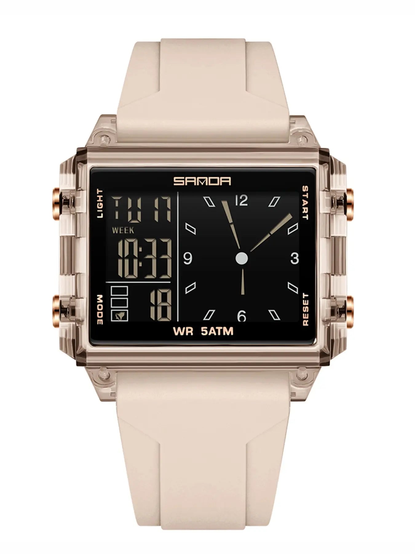 Analog-Digital Sport Watch – Waterproof, Luminous & Multi-Function
