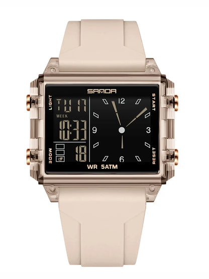 Analog-Digital Sport Watch – Waterproof, Luminous & Multi-Function