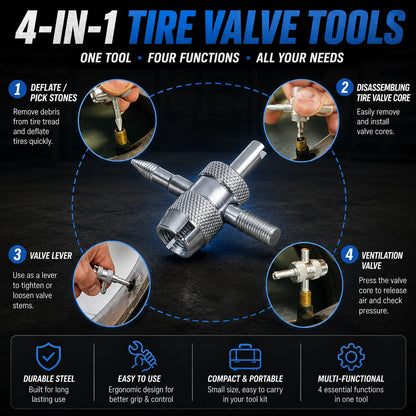 🚗 No More Slow Leaks – Tire Valve Repair Tool Kit for Quick DIY Replacement