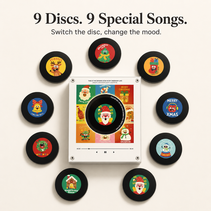 Magnetic NFC Acrylic Music Player with 9 Mini Vinyl Discs
