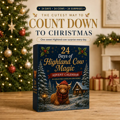 24 Days of Highland Cow Magic Advent Calendar – 24 Collectible Christmas Highland Cow Surprises