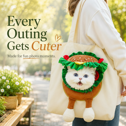 🐱 Cartoon Character Cat Carrier Tote – Face-Forward Shoulder Bag 📸
