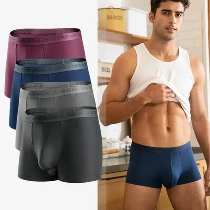 [Father's Day Gift] 🔥Men's Dual Pouch Micro Modal Trunks - 4-Pack Basic 2.5in Spandex Natural Fabric Menswear
