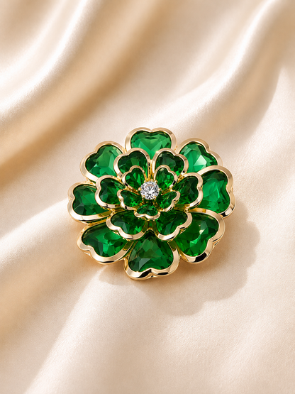 Rhinestone Camellia Button Covers – Snap-On Sparkle for Every Blouse