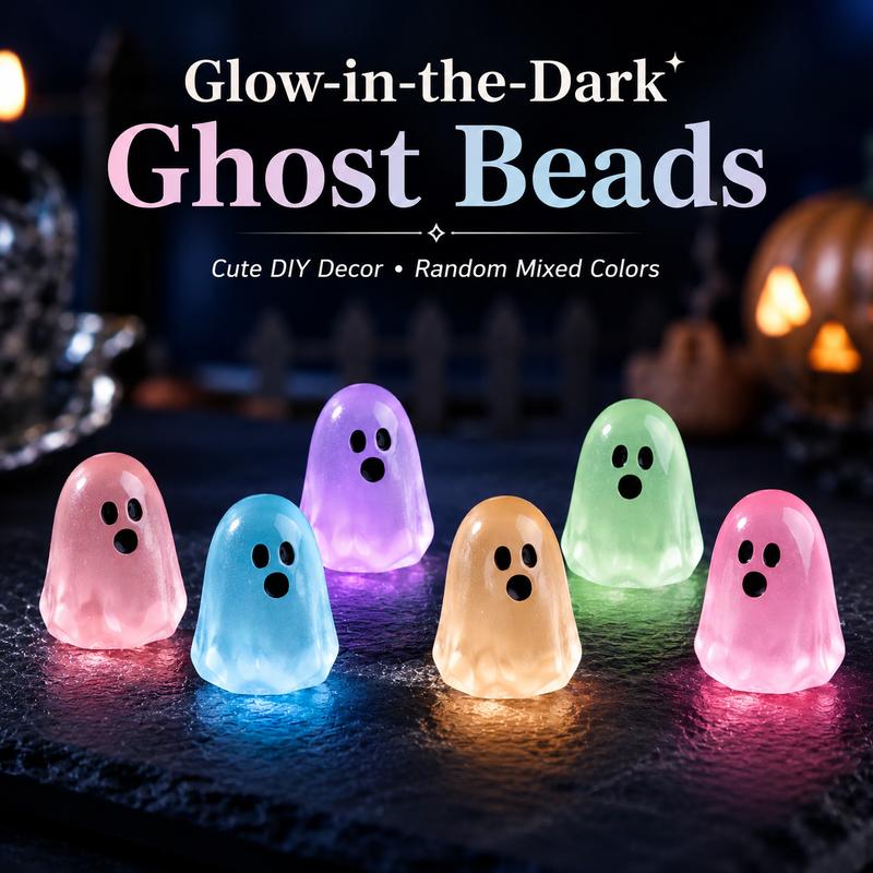 🎃Glow In Dark Cute Ghost Resin Bead Set👻