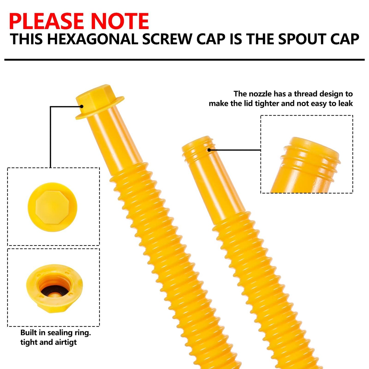 🔥 Universal Gas Can Spout Replacement Kit — Flexible Leak-Proof Nozzle, Fits 1–10 Gal Cans