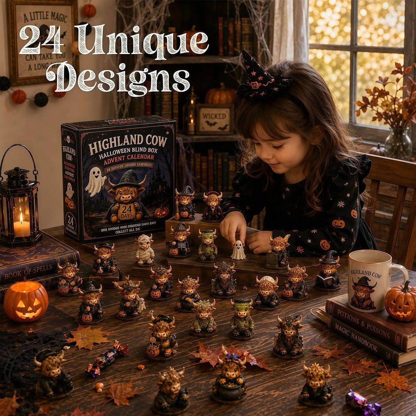 🐮 Highland Cow Halloween Advent Calendar 2026 – 24 Spooky Surprise Figurines
