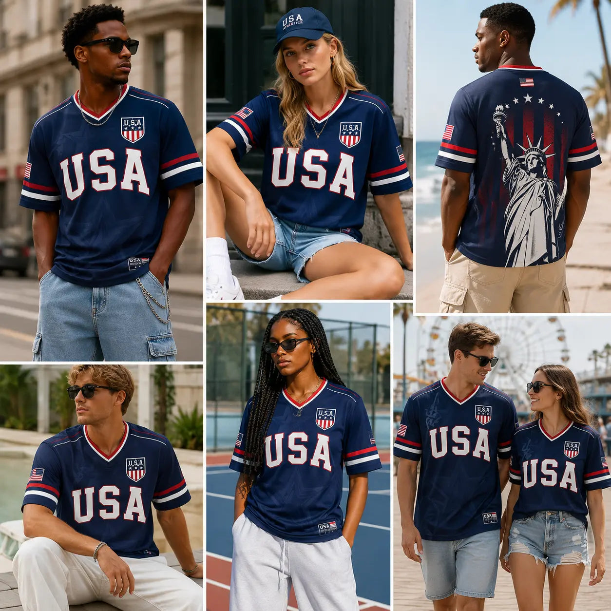 🇺🇸 USA Liberty Soccer Jersey – Patriotic American Flag V-Neck Football Shirt