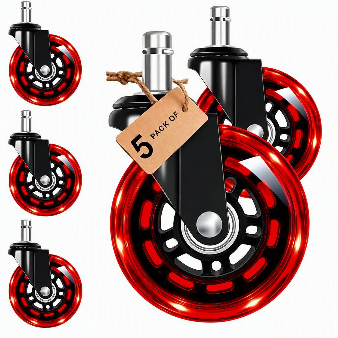 🛼 Premium Inline-Style Office Chair Wheels – Universal Fit • Easy Install • Set of 5