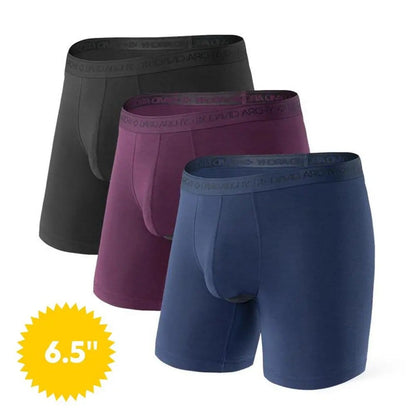 [Father's Day Gift] 🔥Men's Dual Pouch Micro Modal Trunks - 4-Pack Basic 2.5in Spandex Natural Fabric Menswear